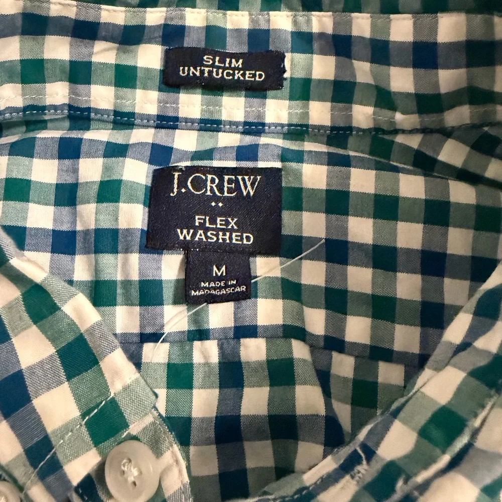 J. Crew Green and Blue‎ Plaid Casual Shirt